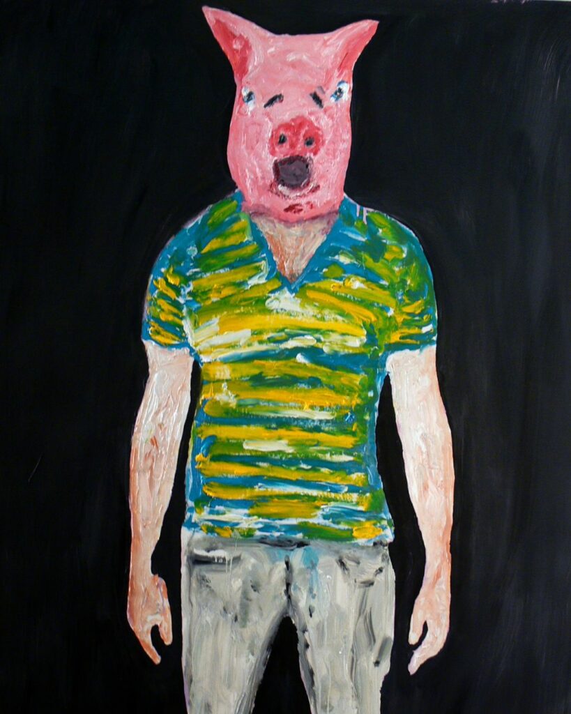 André Fortino, cochon, peinture